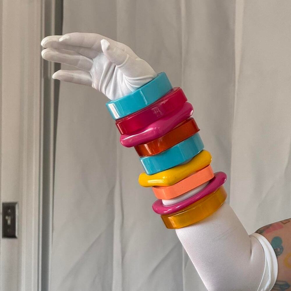 Resin bangles mixed colors - Picture 2 of 8